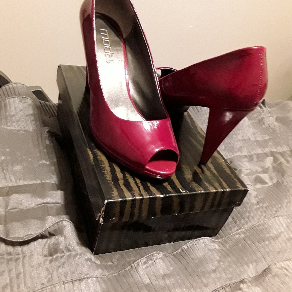 Ruby red peep toes
